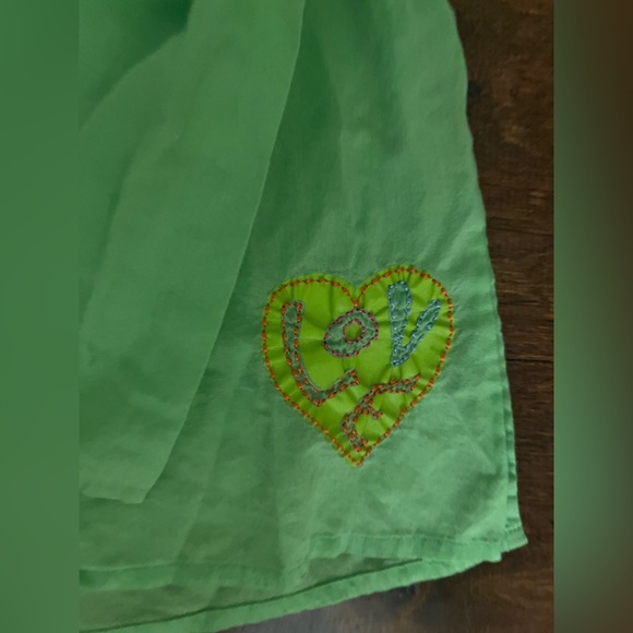 PINK Victoria's Secret Green Embroidered Top - Picture 2 of 3